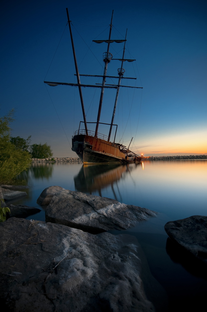 boat, Niagara, Photography, ship  wreck, jordan, long  exposure, 4K, Jordan Station, golden hour, water, nature, Blue Hour, golden, hour, ship, Harbor