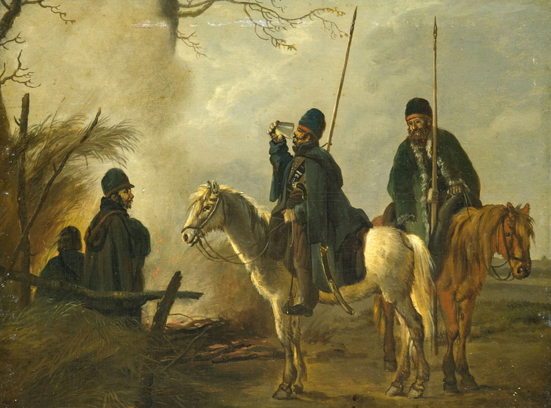 Pieter Gerardus van OS, 1080P, Cossack Outpost in 1813, oil, tree, picture, genre