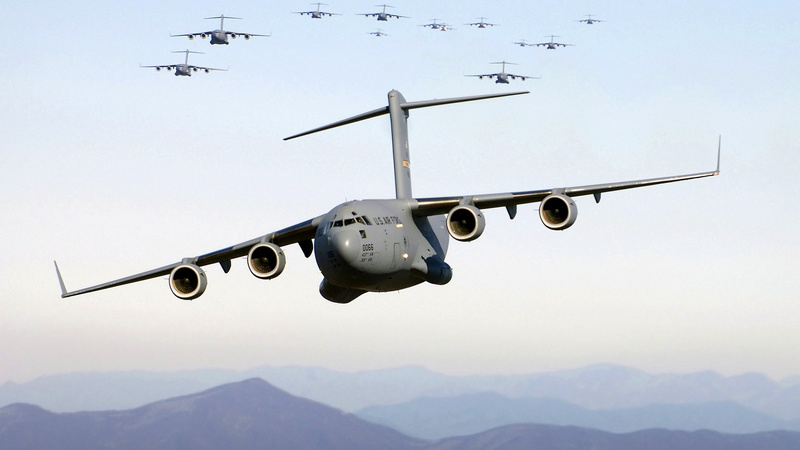 the sky, AC-130, Armada, aircraft support, mountains, Lockheed, 2K