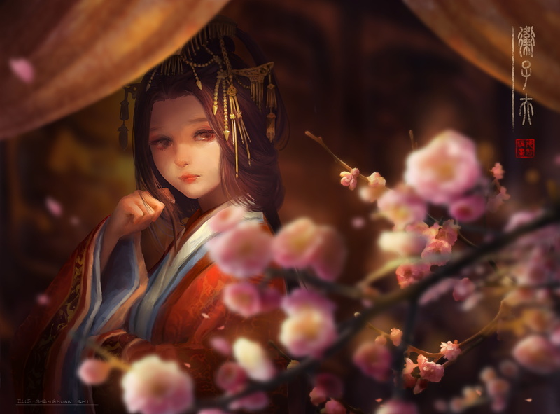 kimono, original characters, traditional clothing, 2K