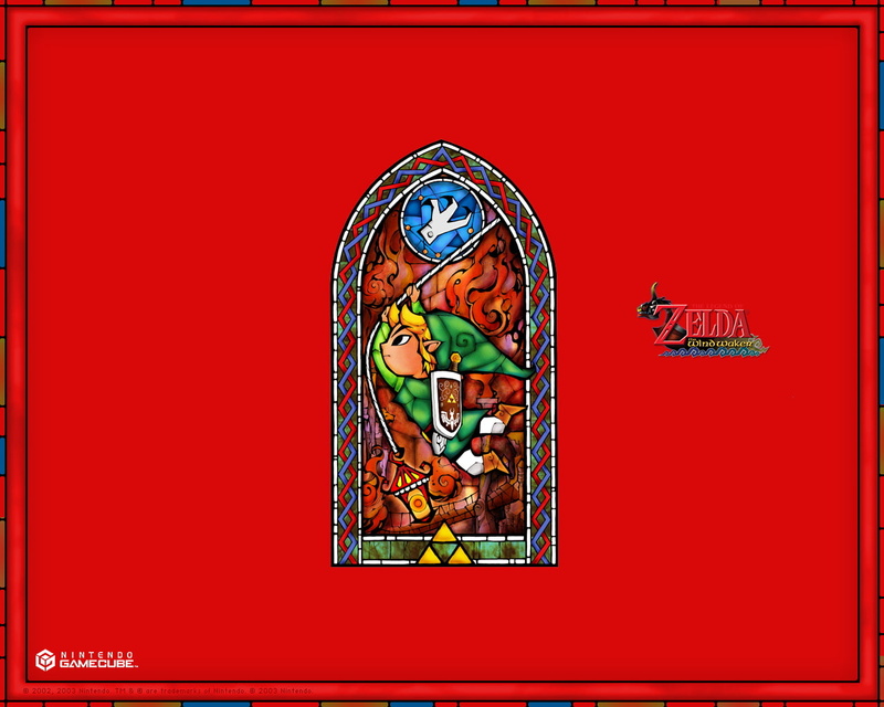 720P, waker, toon, hd, stained, red, video games, link, zelda, nintendo, wind, glass