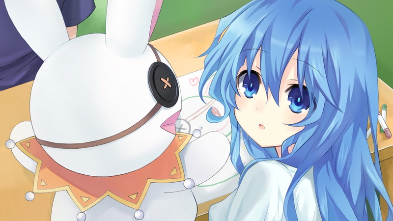 blue, Date A Live, Yoshino, no people, close-up, bone, multi colored, day, art and craft, still life, 2K, representation, high angle view, human representation