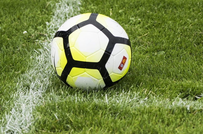 green color, sport, field, plant, green, sports equipment, team sport, outdoors, ball, nature, day, soccer, 4K, black, sphere, white, no people, soccer field