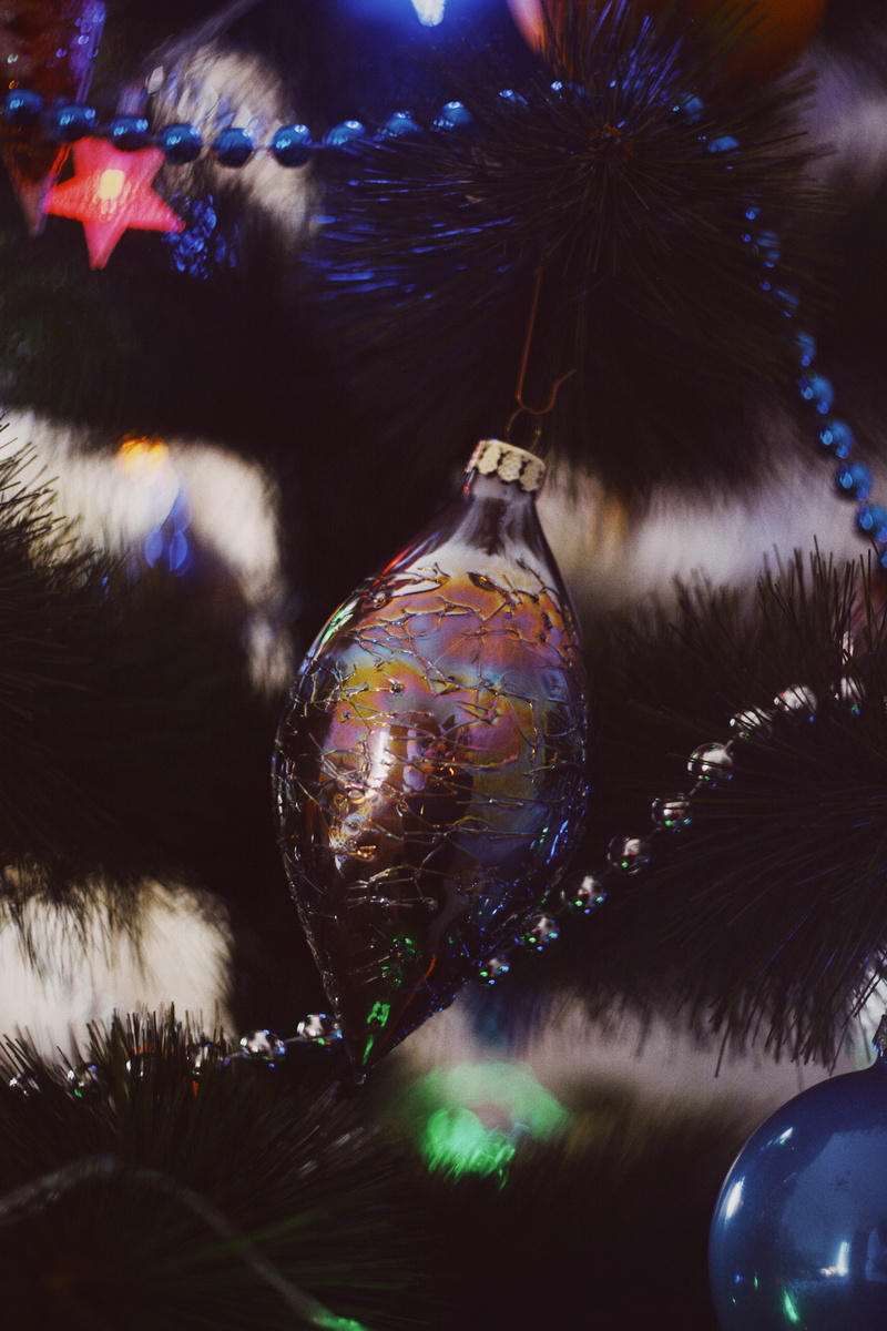 holiday - event, bird, illuminated, bauble, bottle, iridescent, event, no people, 5K, nature, crystal, decoration, light, hanging, christmas, drink, beverage