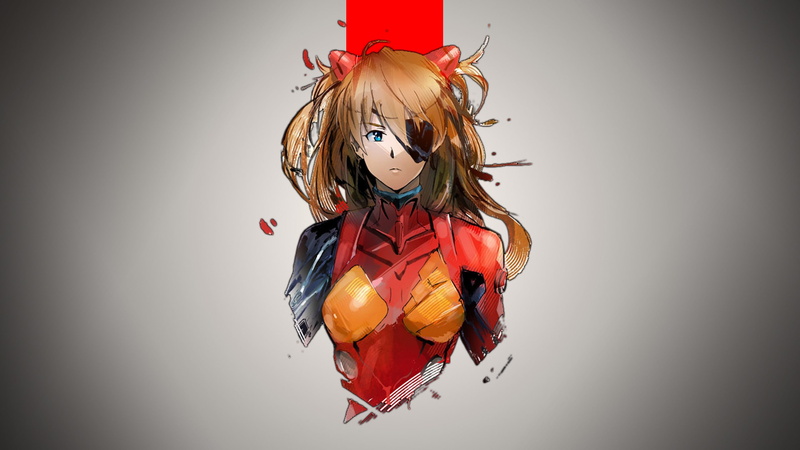 Asuka Langley Shikinami, anime girls, Asuka Langley Soryu, Neon Genesis Evangelion, 2K, eye patch