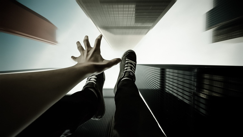 feet, hands, motion, falling, skyscraper, danger, 1080P, speed, death, hd