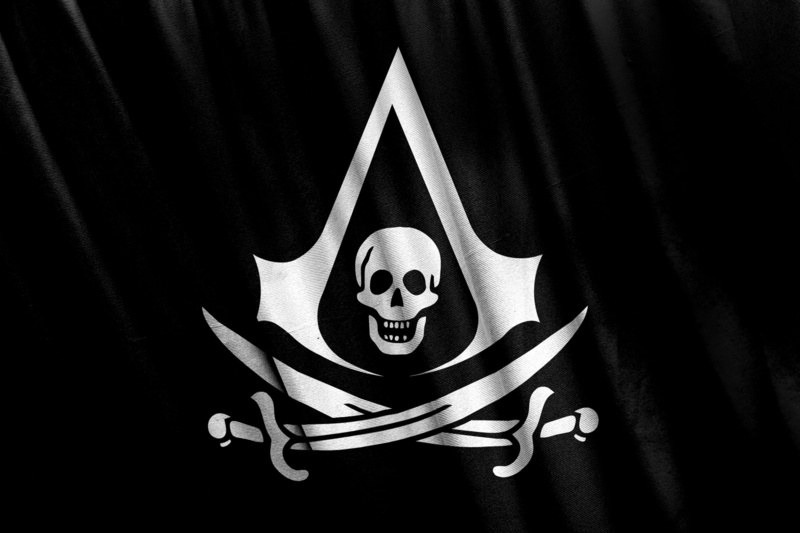 black Color, studio shot, celebration, representation, Assassins Creed, Black Flag, close-up, backgrounds, pattern, single object, insignia, Assassins Creed IV