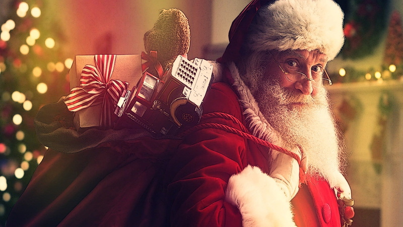Santa Claus, people, lights, decoration, happiness, men, celebration, tree, beard, santa, males, holiday - event, facial hair, activity, claus, emotion