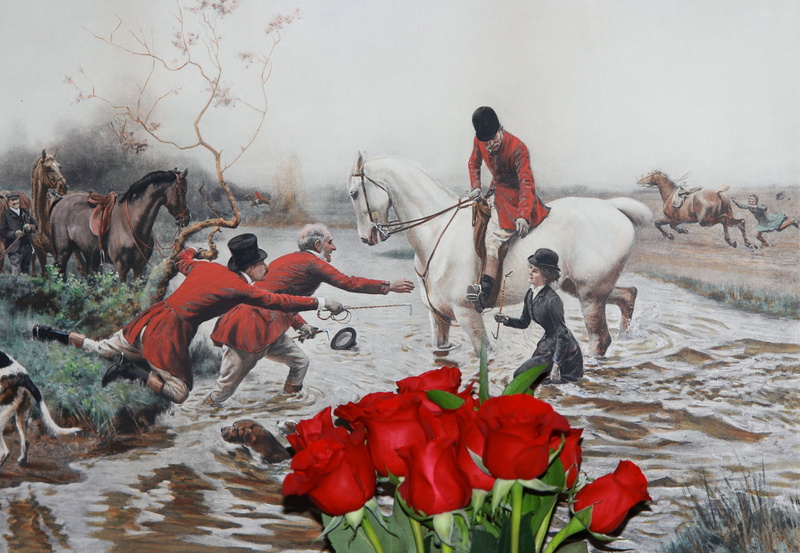 fox hounds, outdoors, Fox Hunting, 4K, flowering plant, three offers, flower, 19th century, group of animals, beauty in nature, day, water, Tumble, animal wildlife