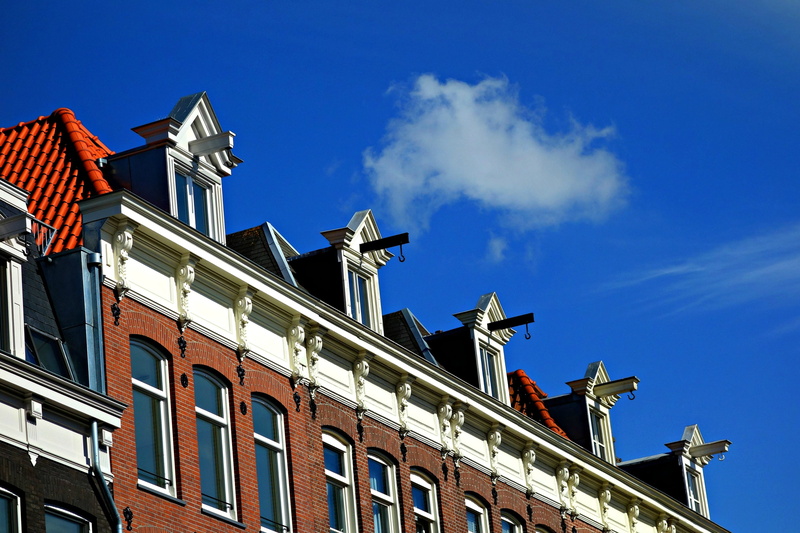 history, city, 4K, flag, Window, netherlands, built structure, architecture, building exterior, outdoors, top story, building, the past, blue, House, end of 19th century