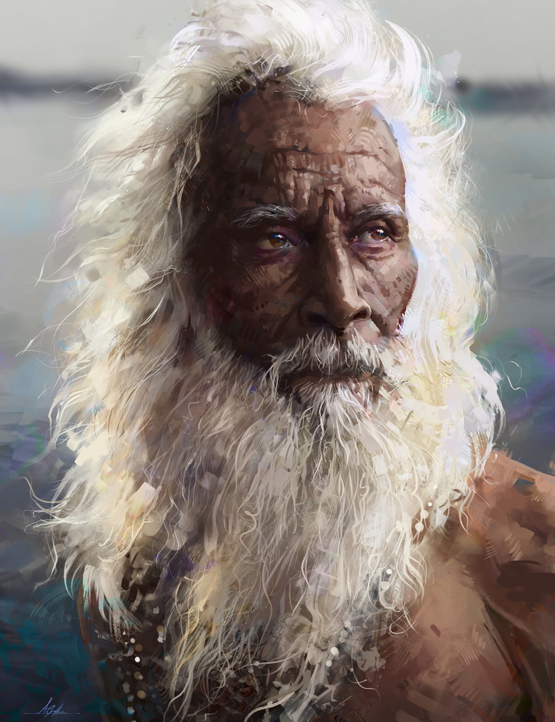 1080P, drawing, beard, old people