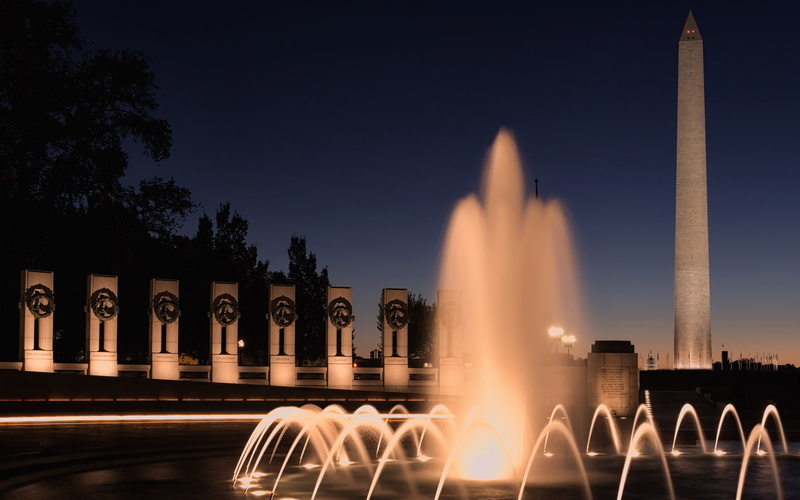 fountain, 1080P, monument, cityscape, hd, washington, dc, night
