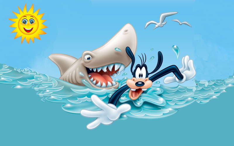 hd, cartoon, walt, danger, goofy, photo, disney, sharks, 2K