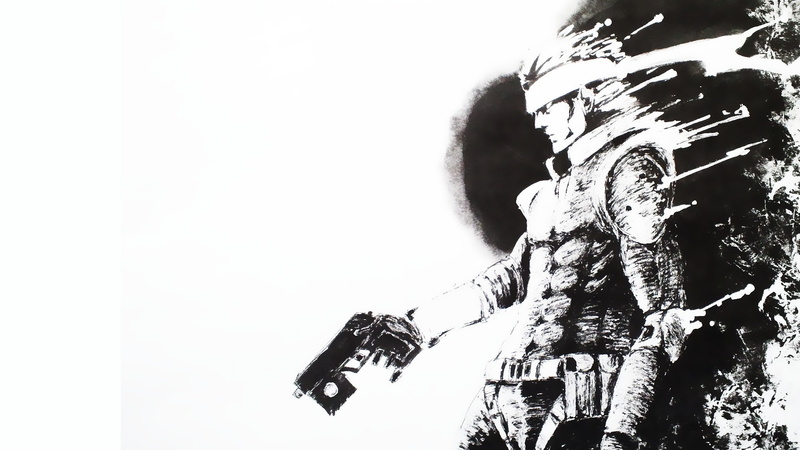 metal, gear, 1080P, hd, sketch, solid, bw, white, drawing, video games