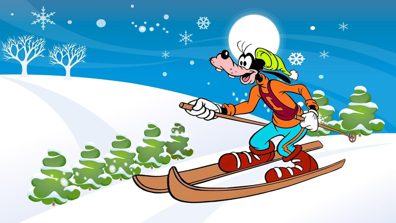 winter, women, walt, snow, females, hd, mountain, goofy, music, cartoon, desktop, path, computer, mobile, adult, teenager, sport, people, motion