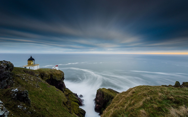 grass, hd, ocean, 1080P, nature, coast, lighthouse