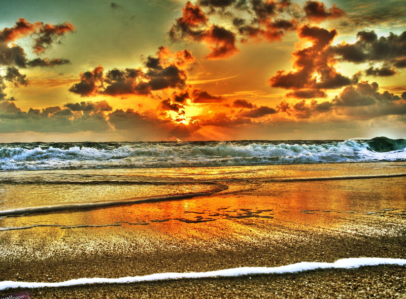 water, Beaches, beach, Europe, 1080P, no people, horizon, Travel, tranquility, sea, cloud - sky, sport, Orange, beauty in nature, dark, Waves