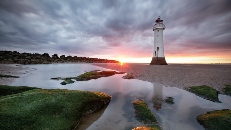 nature, beach, 1080P, sea, lighthouse