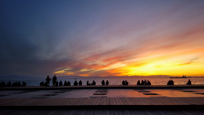 Ελλάδα, scenics - nature, the zongolopoulos umbrellas, sunset, thes, group of people, greece, real people, ellas, θεσσαλονικη, cloud - sky, silhouette