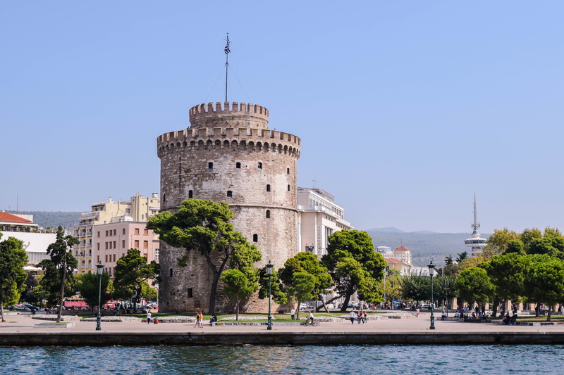 thessaloniki, city, built structure, office building exterior, history, vacation, architecture, 5K, water, spire, tree, concrete, sky, nature, no people