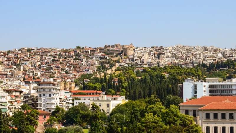 old, sky, travel destinations, tree, townscape, architecture, building, land, travel, urban, apartment, house, thessaloniki, outdoors, view, building exterior