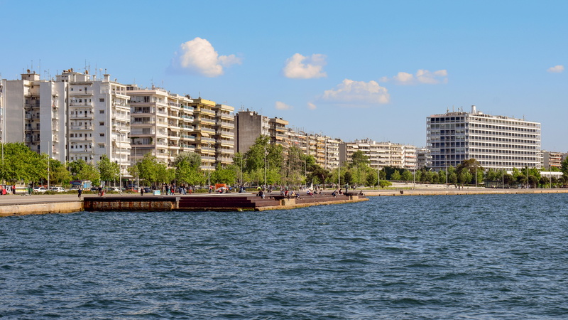 greece, apartment, promenade, thessaloniki, nature, macedonia, outdoors, cloud - sky, tree, 5K, sky, building exterior, office building exterior, no people