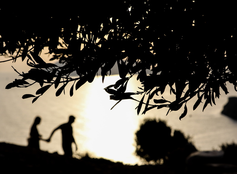 dark, focus on foreground, lifestyles, outdoors, girl and boy, plant part, real people, plant, two people, leisure activity, people, eerie, 4K, tree, branch