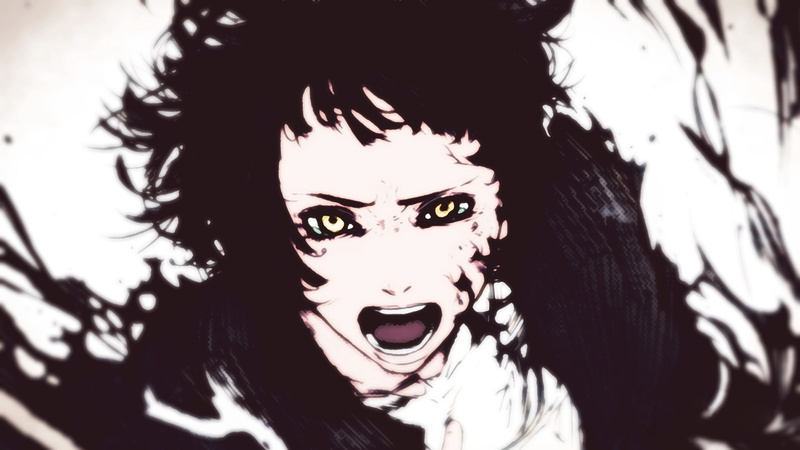 anime, headshot, mouth open, celebration, real people, obscured face, steampunk, fear, LEVIUS, front view, one person, human body part, portrait, make-up