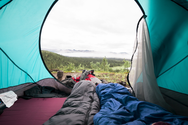adventure, men, nature, tent, mode of transportation, land, sky, alaska, sleeping bags, gray, sleeping, grass, leisure activity, outdoor, plant, cantwell