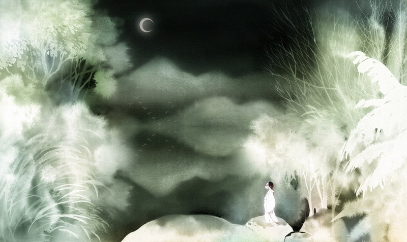 Movie, nature, one animal, 720P, digital composite, sky, animal wildlife, bird, sea, vertebrate, Into the Forest of Fireflies Light, flying, no people