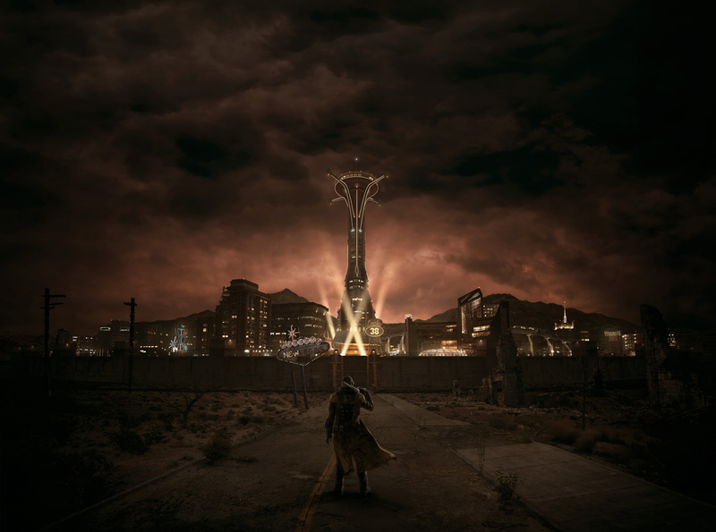 lifestyles, communication, Fallout, pollution, one person, built structure, new vegas, leisure activity, Games, air pollution, building exterior, city