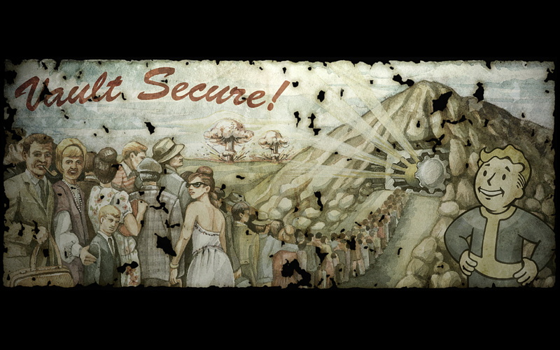 secure, vault, drawing, painting, fallout, video games, 720P, hd