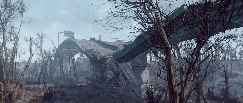 illustration, spirituality, Fallout 4, 2K, nature, religion, no people, plant, bare tree, place of worship, video games, belief, architecture, branch