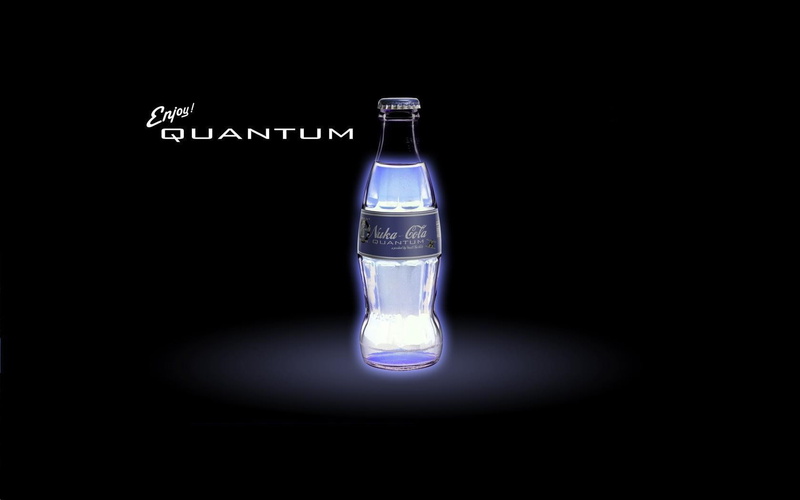 Fallout 3, bottles, Fallout, video games, black background, typography, digital art, 720P, Nuka Cola