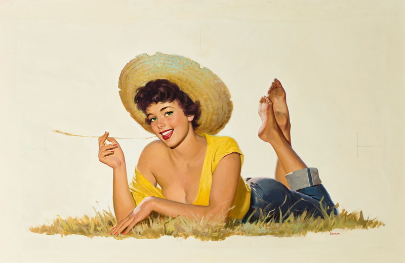 vintage, poster, painting, 2K, pinup models