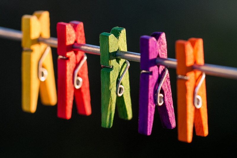 no people, choice, colorful, 1080P, wood - material, close-up, group of objects, clothing, selective focus, clothesline, assortec, medium group of objects