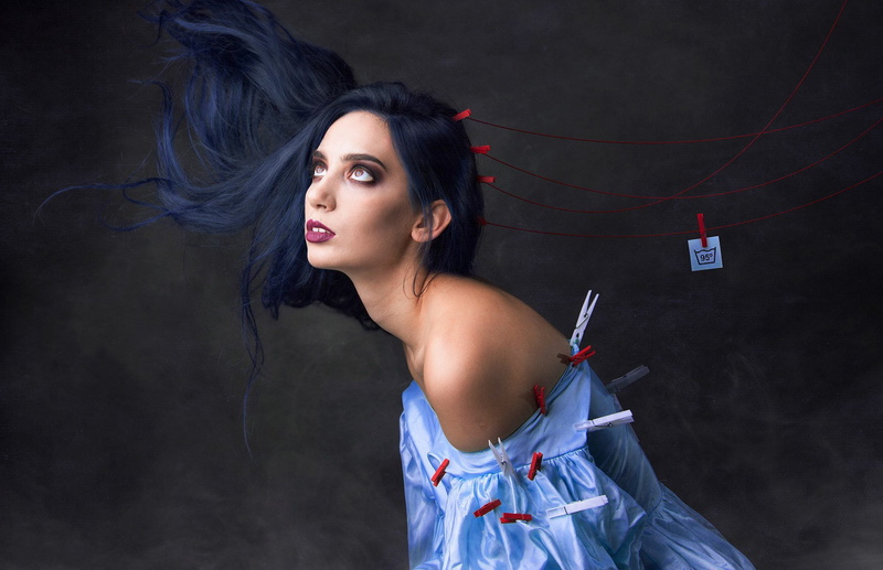 fashion, 1080P, looking, beauty, long hair, studio shot, beautiful woman, Clothespins, hairstyle, hair, indoors, portrait, young adult, face, beautiful people