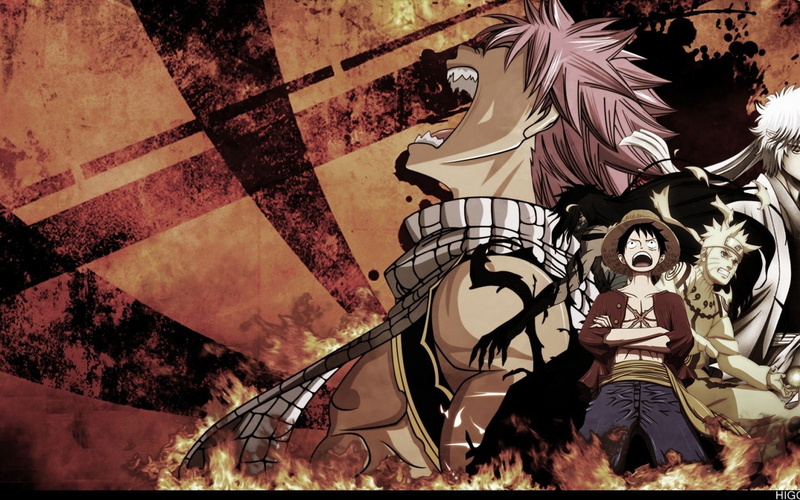Bleach, 1080P, Naruto, Monkey D. Luffy, Crossover, Fairy Tail, One Piece, Natsu Dragneel, Naruto Uzumaki, Anime