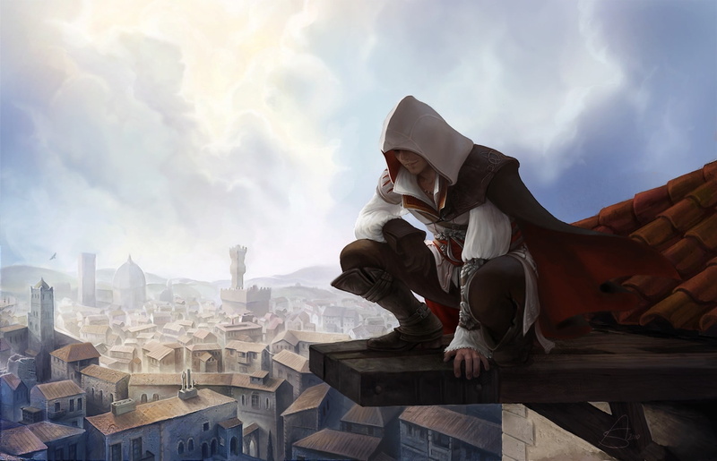 history, built structure, religion, outdoors, Assassins Creed, art and craft, sculpture, roof, representation, the city, architecture, male likeness