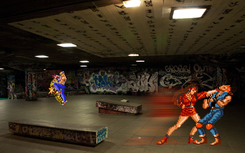 bit, rage, video games, streets, graffiti, 16, hd, 2K
