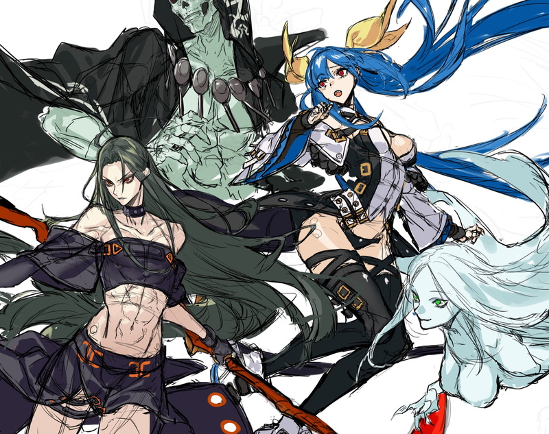 Guilty Gear Xrd, Gothic, Guilty Gear, Sol badguy, anime girls, Ky kiske, anime girl with wings, Dizzy (Guilty Gear), 1080P, Millia Rage, anime games, Fighting Games
