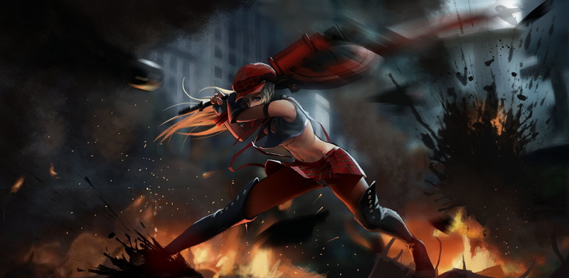 digital, God Eater, sport, nature, sports equipment, effort, holding, gun, sports helmet, challenge, one person, adult, character, side view