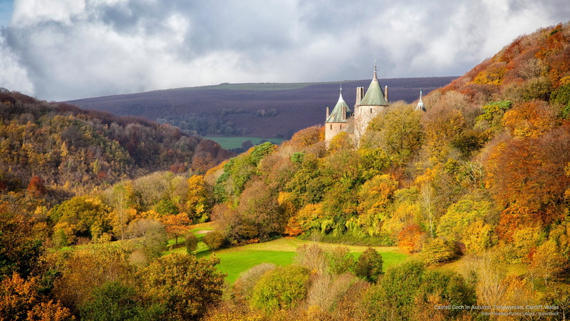 wales, 2K, castell, Fall, cardiff, tongwynlais, autumn, coch