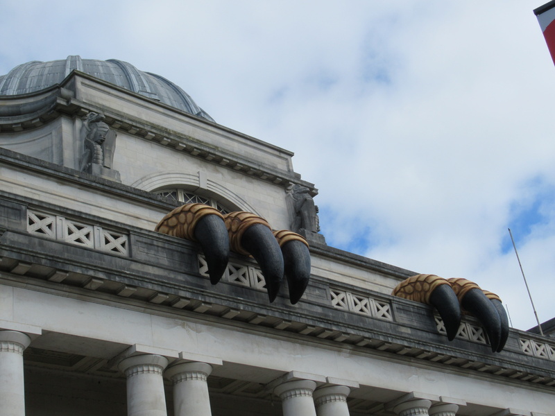 city gate, sculpture, 5K, museum, day, low angle view, representation, cardiff, dinosaur, art and craft, ornate, travel destinations, built structure