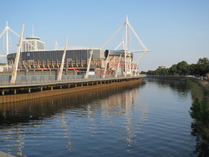 no people, bridge, reflection, construction equipment, transportation, Stadium, built structure, 2K, nature, outdoors, day, sky, machinery, Cardiff, architecture