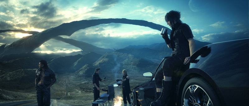 mountain, outdoors, adult, women, anime, standing, mountain range, Final Fantasy XV, adventure, cloud - sky, transportation, leisure activity, young adult