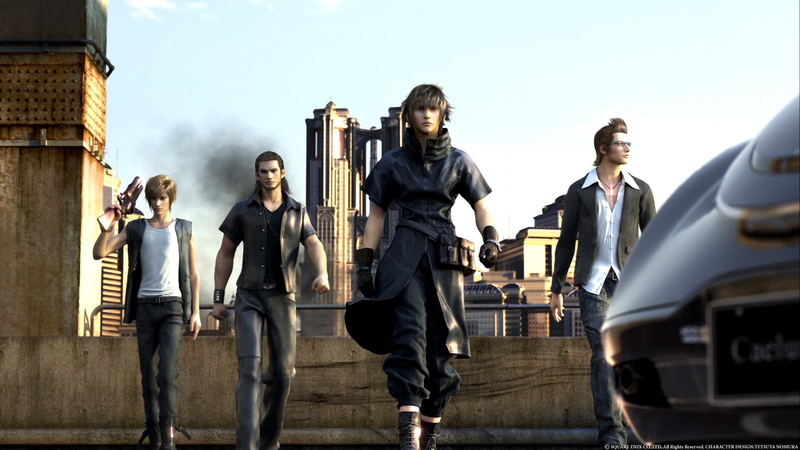 mid adult, 1080P, mode of transportation, males, Final Fantasy Versus XIII, outdoors, transportation, young men, group of people, full length, three quarter length