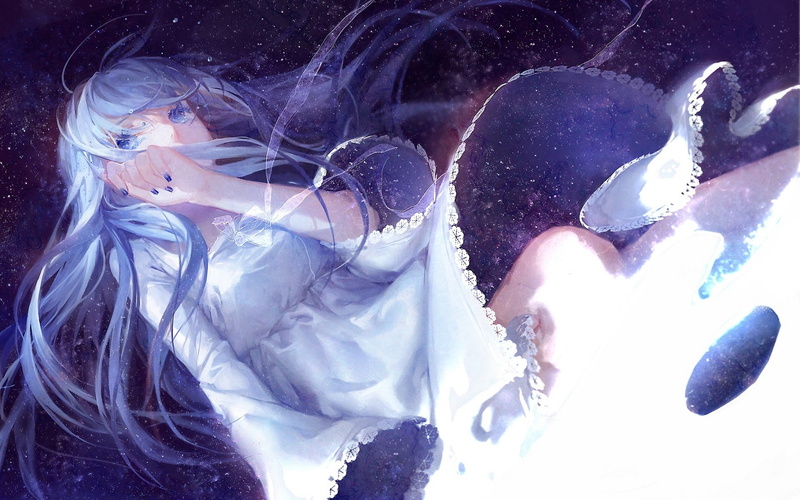 1080P, white hair, Weiss Schnee, blue eyes, tears, RWBY, anime girls