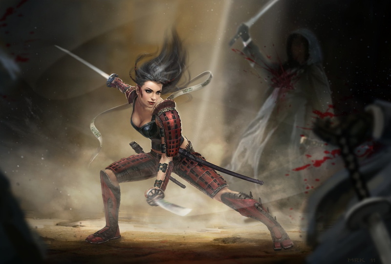 fantasy art, sword, assassins, fantasy, art, 720P, fight