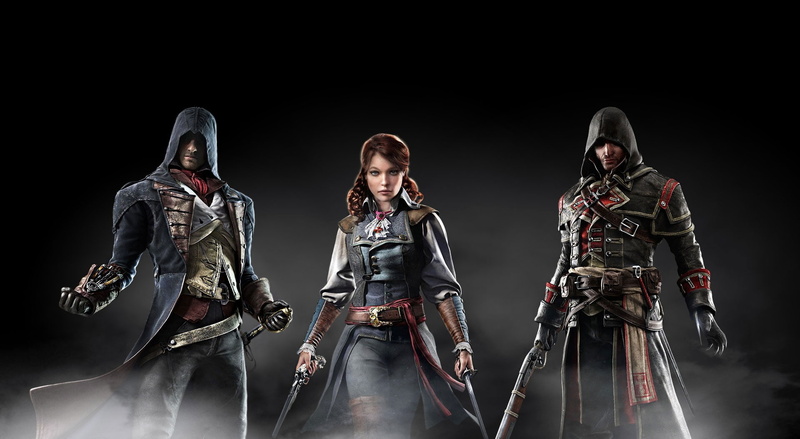 assassins creed unity, creed, s, game, holding, arts culture and entertainment, rogue, assassins, young adult, black background, Assassins Creed, assassins creed rogue
